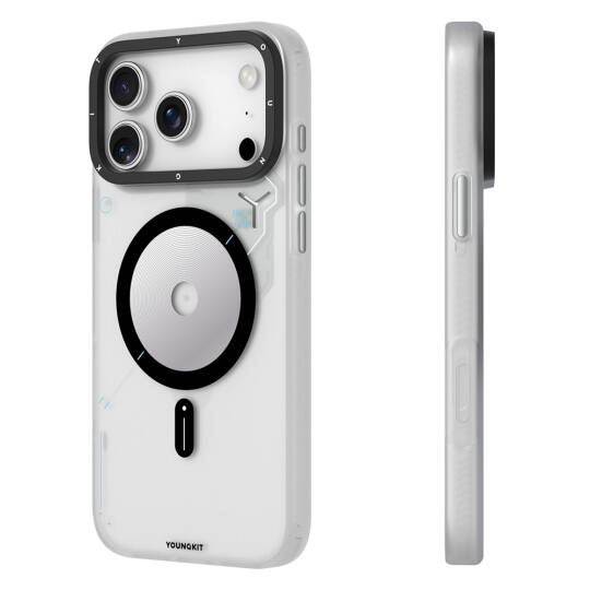 Apple iPhone 17 Pro Max Kılıf M-safe Şarj Özellikli Disk Desenli Youngkit Disc Battle Kapak - 9