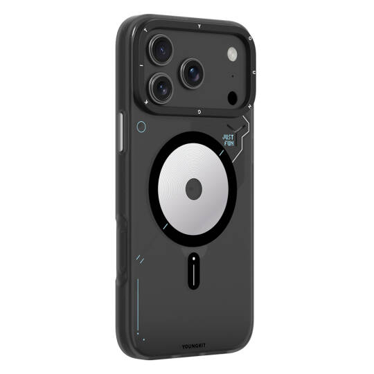 Apple iPhone 17 Pro Max Kılıf M-safe Şarj Özellikli Disk Desenli Youngkit Disc Battle Kapak - 10