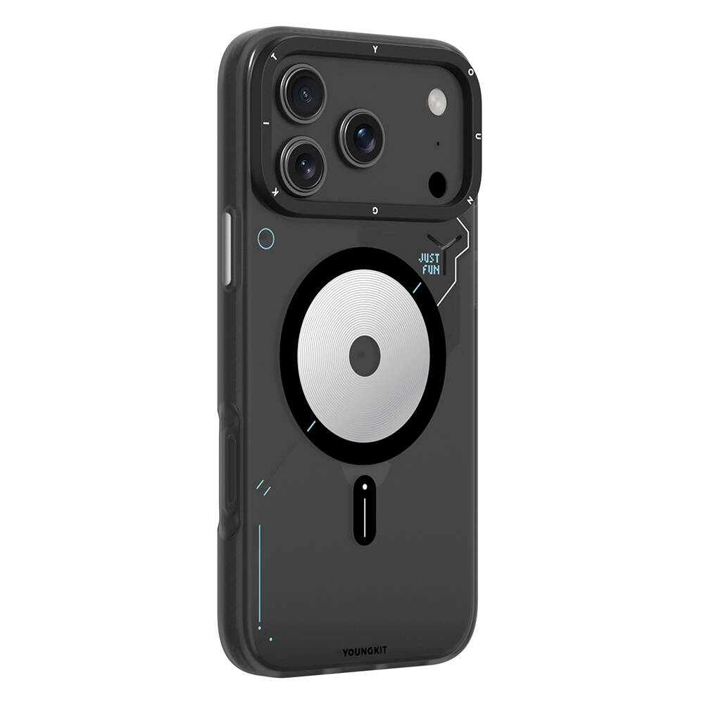 Apple iPhone 17 Pro Max Kılıf M-safe Şarj Özellikli Disk Desenli Youngkit Disc Battle Kapak - 10