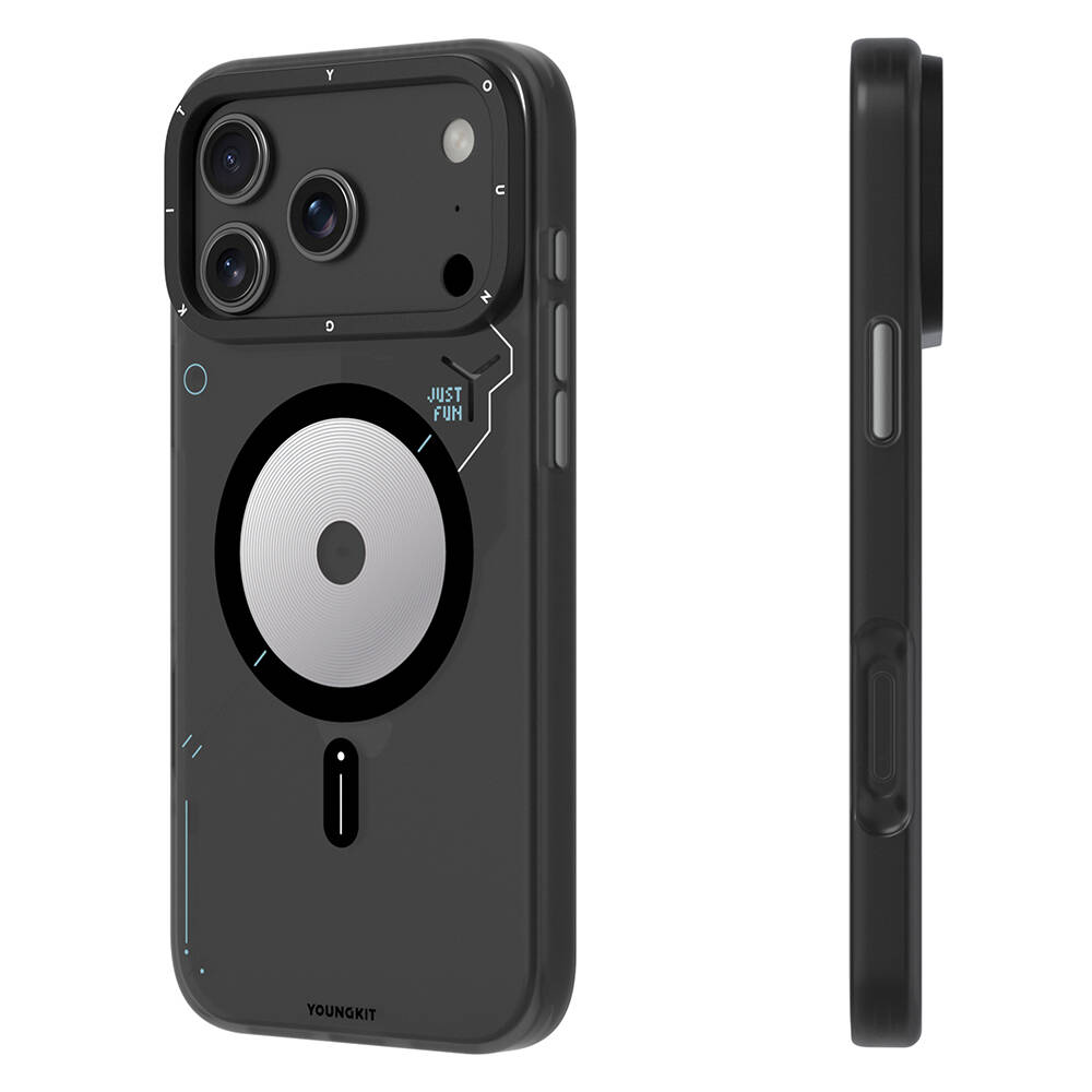 Apple iPhone 17 Pro Max Kılıf M-safe Şarj Özellikli Disk Desenli Youngkit Disc Battle Kapak - 11