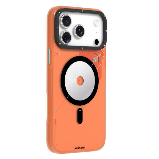 Apple iPhone 17 Pro Max Kılıf M-safe Şarj Özellikli Disk Desenli Youngkit Disc Battle Kapak - 13