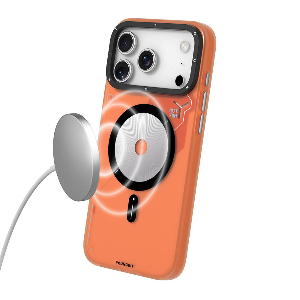 Apple iPhone 17 Pro Max Kılıf M-safe Şarj Özellikli Disk Desenli Youngkit Disc Battle Kapak - 14
