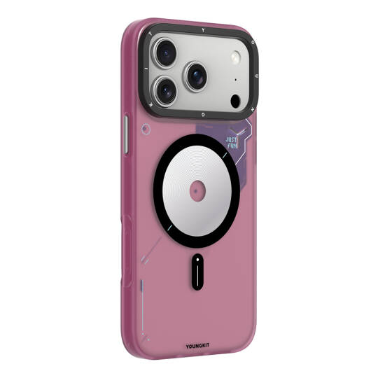 Apple iPhone 17 Pro Max Kılıf M-safe Şarj Özellikli Disk Desenli Youngkit Disc Battle Kapak - 2