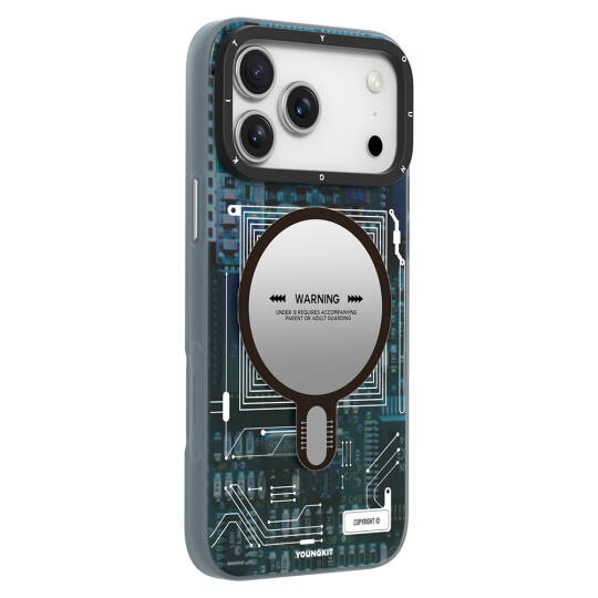 Apple iPhone 17 Pro Max Kılıf M-safe Şarj Özellikli Kamera Denetim Butonlu Youngkit Technology Serisi Kapak - 7