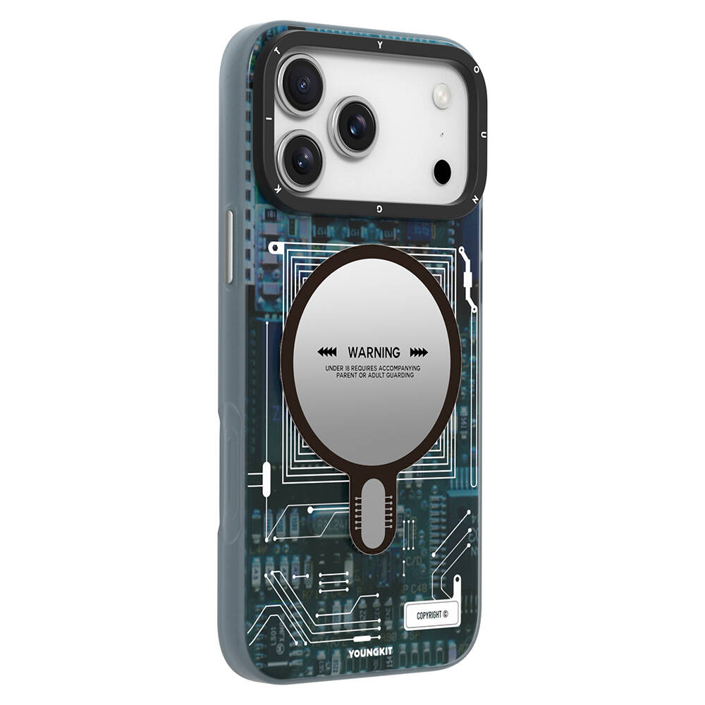 Apple iPhone 17 Pro Max Kılıf M-safe Şarj Özellikli Kamera Denetim Butonlu Youngkit Technology Serisi Kapak - 7