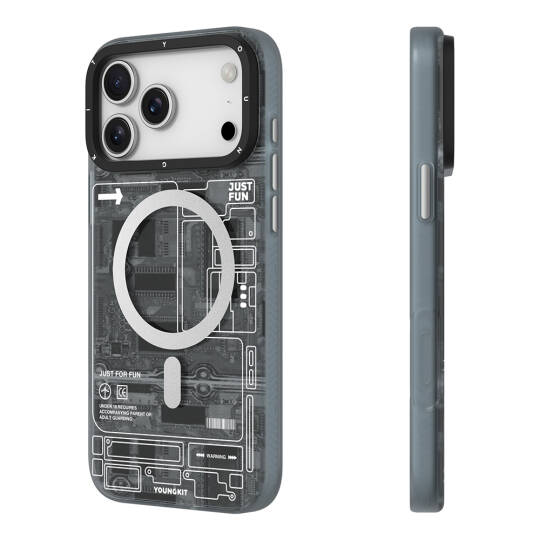 Apple iPhone 17 Pro Max Kılıf M-safe Şarj Özellikli Kamera Denetim Butonlu Youngkit Technology Serisi Kapak - 8