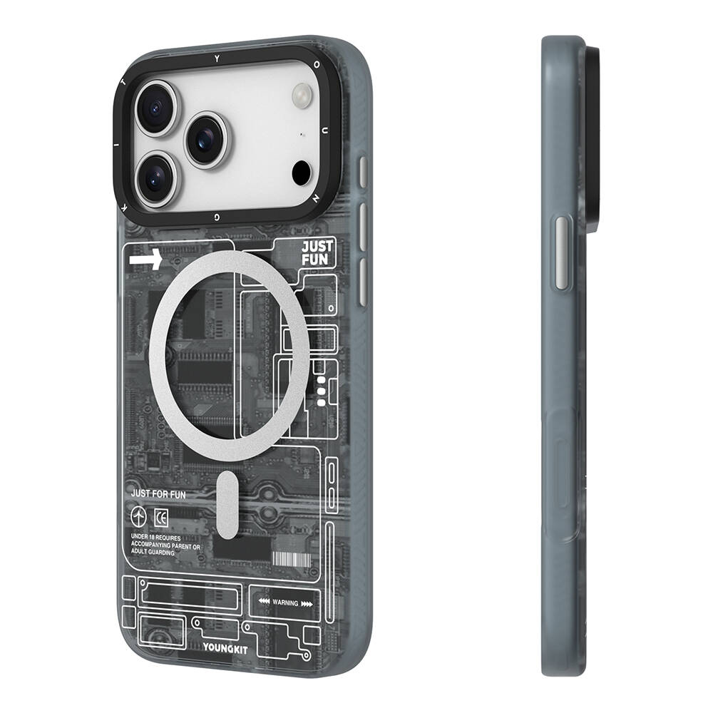 Apple iPhone 17 Pro Max Kılıf M-safe Şarj Özellikli Kamera Denetim Butonlu Youngkit Technology Serisi Kapak - 8