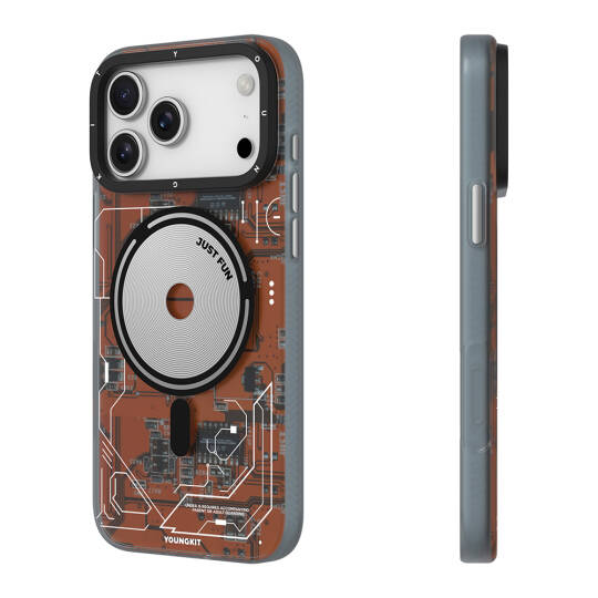 Apple iPhone 17 Pro Max Kılıf M-safe Şarj Özellikli Kamera Denetim Butonlu Youngkit Technology Serisi Kapak - 9
