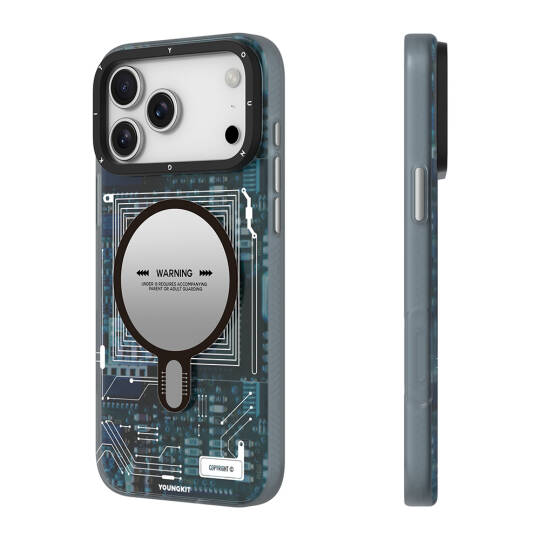 Apple iPhone 17 Pro Max Kılıf M-safe Şarj Özellikli Kamera Denetim Butonlu Youngkit Technology Serisi Kapak - 10