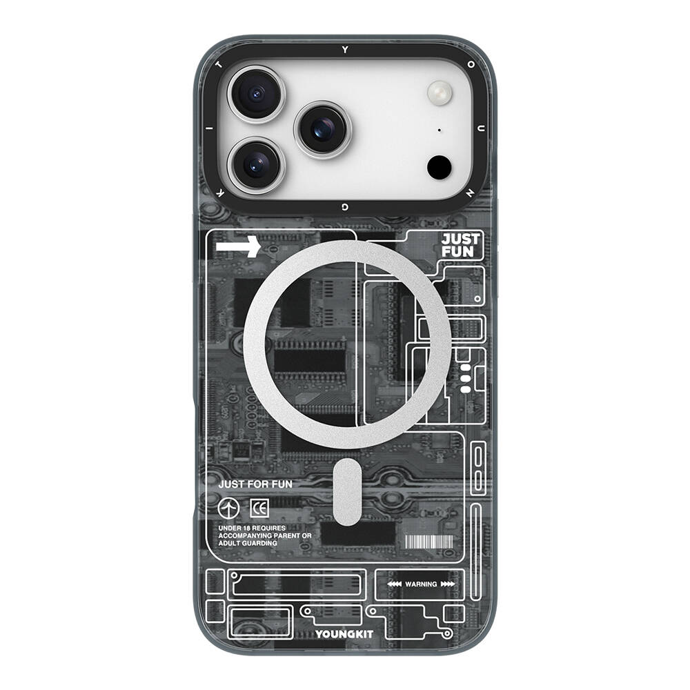 Apple iPhone 17 Pro Max Kılıf M-safe Şarj Özellikli Kamera Denetim Butonlu Youngkit Technology Serisi Kapak - 3