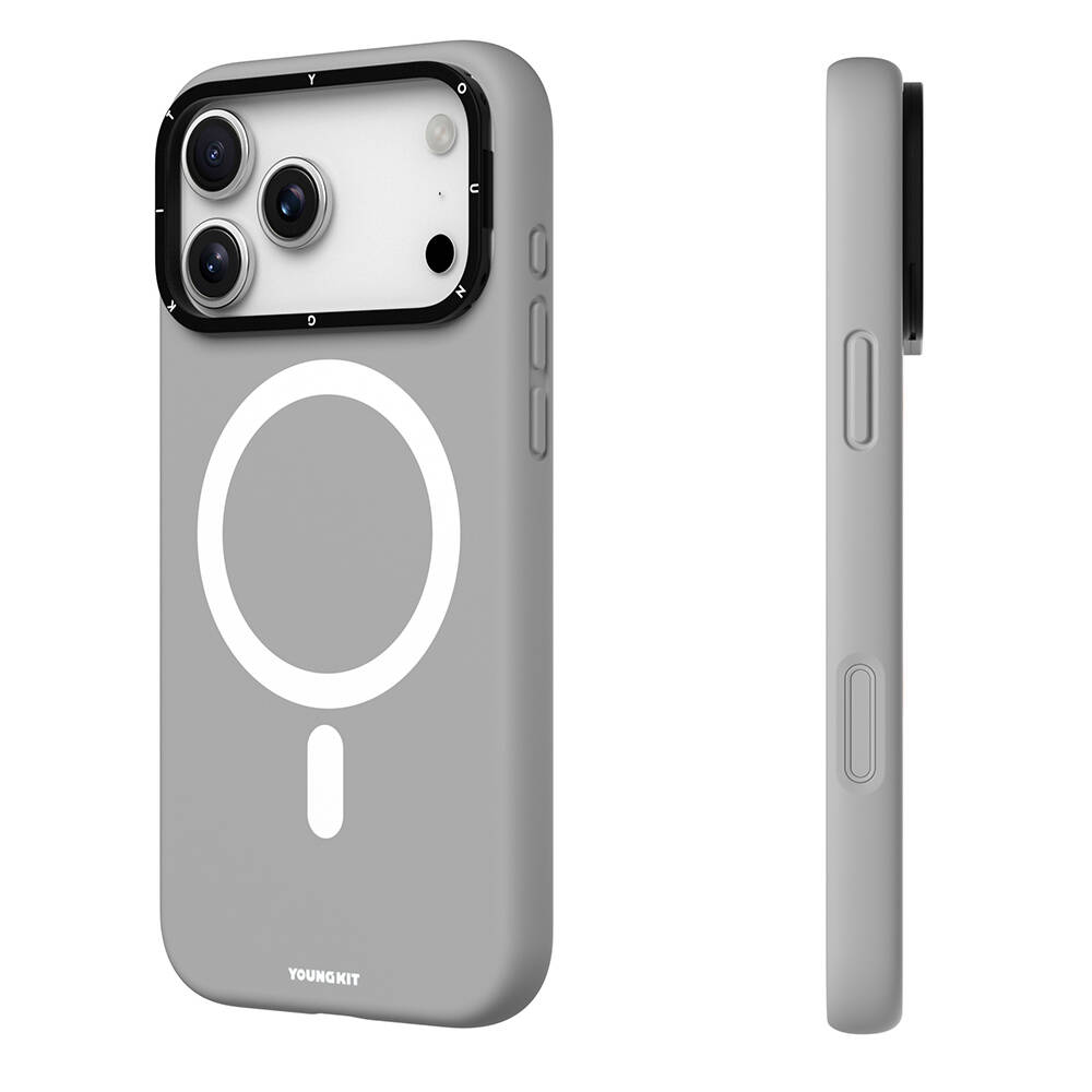 Apple iPhone 17 Pro Max Kılıf M-Safe Şarj Özellikli Kamera Standlı Youngkit Gel Cream Serisi Kapak - 5