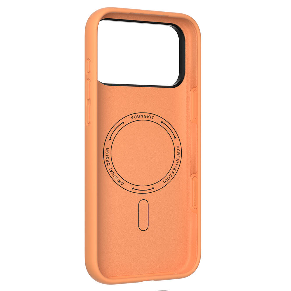 Apple iPhone 17 Pro Max Kılıf M-Safe Şarj Özellikli Kamera Standlı Youngkit Gel Cream Serisi Kapak - 14