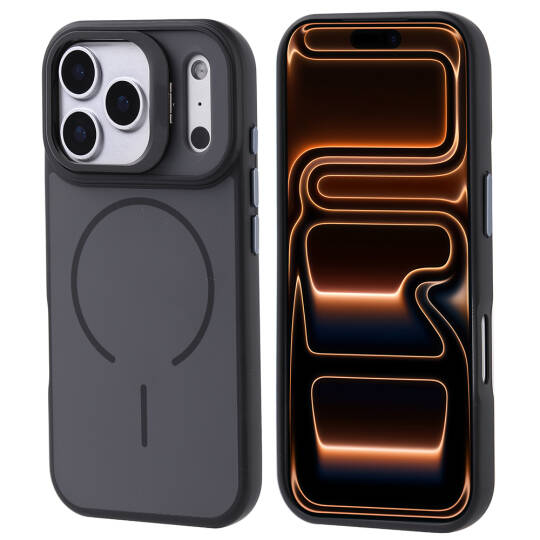 Apple iPhone 17 Pro Max Kılıf M-safe Şarj Özellikli Kamera Standlı Zore Notron Kapak - 5