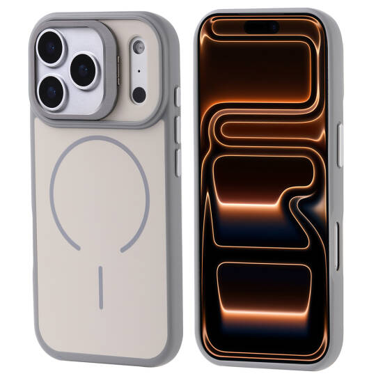 Apple iPhone 17 Pro Max Kılıf M-safe Şarj Özellikli Kamera Standlı Zore Notron Kapak - 4