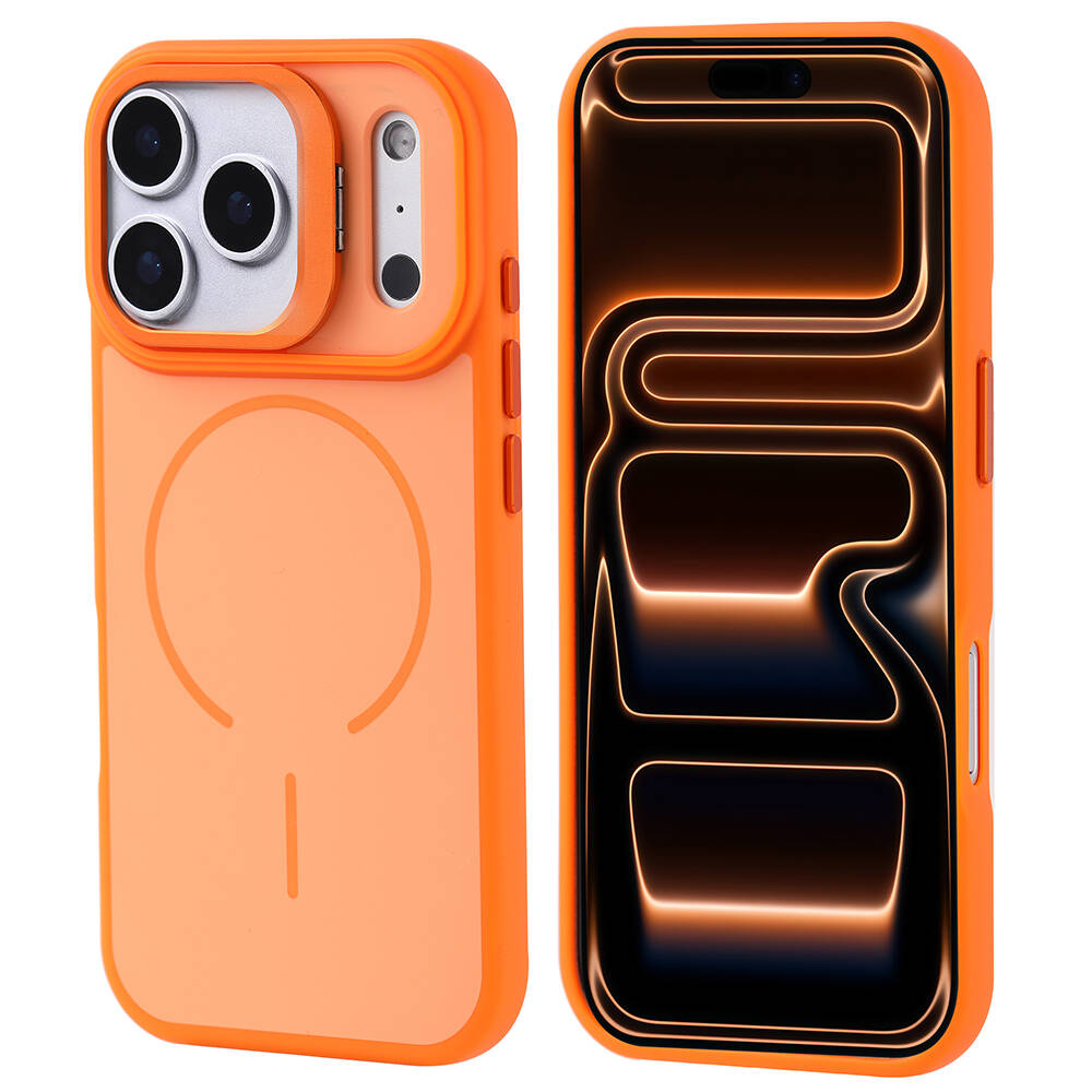 Apple iPhone 17 Pro Max Kılıf M-safe Şarj Özellikli Kamera Standlı Zore Notron Kapak - 3