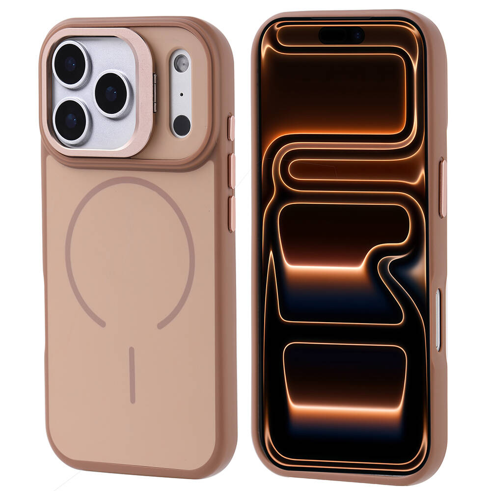 Apple iPhone 17 Pro Max Kılıf M-safe Şarj Özellikli Kamera Standlı Zore Notron Kapak - 1