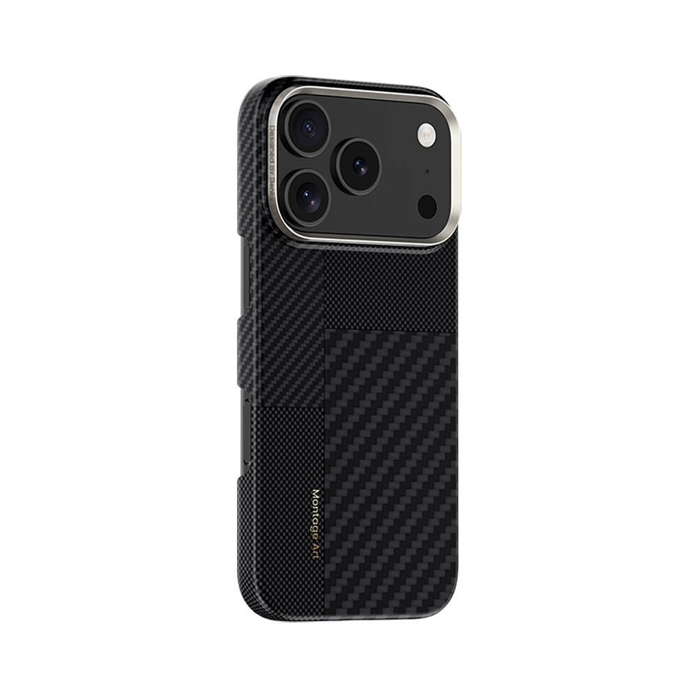 Apple iPhone 17 Pro Max Kılıf M-safe Şarj Özellikli Karbon Fiber Benks Montage ArmorAir Kevlar Kapak - 5