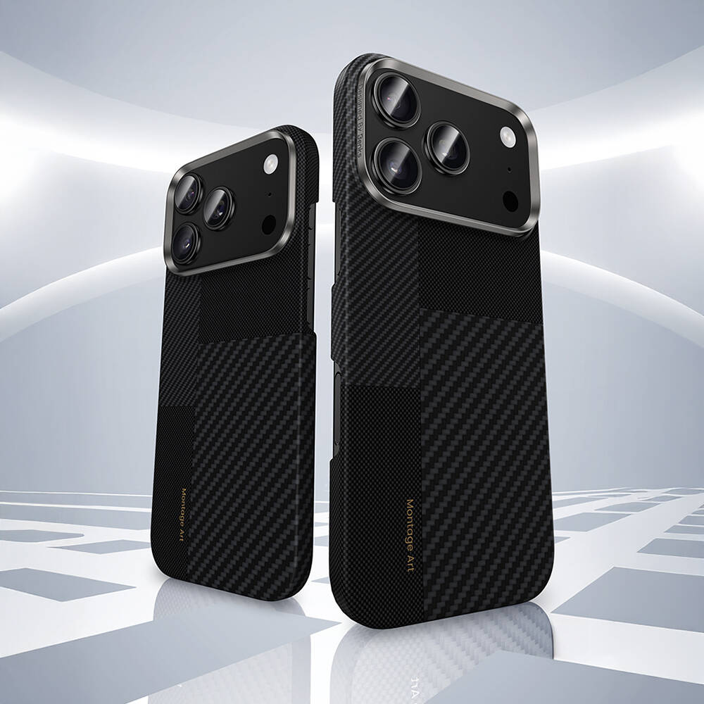 Apple iPhone 17 Pro Max Kılıf M-safe Şarj Özellikli Karbon Fiber Benks Montage ArmorAir Kevlar Kapak - 6