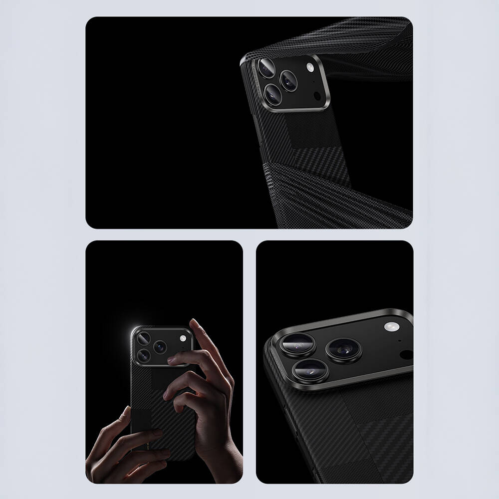 Apple iPhone 17 Pro Max Kılıf M-safe Şarj Özellikli Karbon Fiber Benks Montage ArmorAir Kevlar Kapak - 9