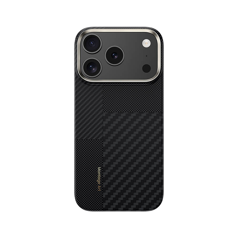 Apple iPhone 17 Pro Max Kılıf M-safe Şarj Özellikli Karbon Fiber Benks Montage ArmorAir Kevlar Kapak - 1