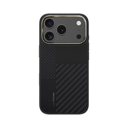 Apple iPhone 17 Pro Max Kılıf M-safe Şarj Özellikli Karbon Fiber Benks Montage Hybrid ArmorPro Kevlar Kapak
