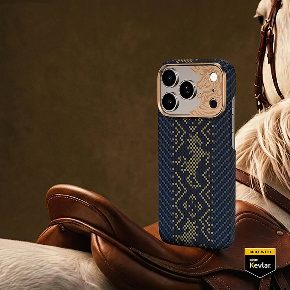 Apple iPhone 17 Pro Max Kılıf M-safe Şarj Özellikli Karbon Fiber Tasarımlı Benks Knight ArmorAir Kevlar Kapak - 1