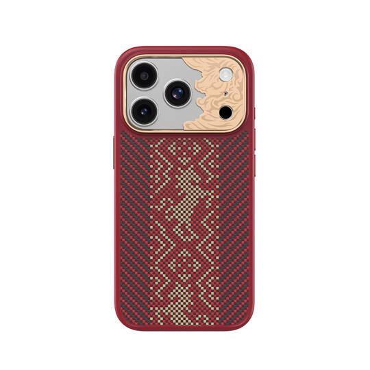 Apple iPhone 17 Pro Max Kılıf M-safe Şarj Özellikli Karbon Fiber Tasarımlı Benks Knight ArmorPro Kevlar Kapak - 14