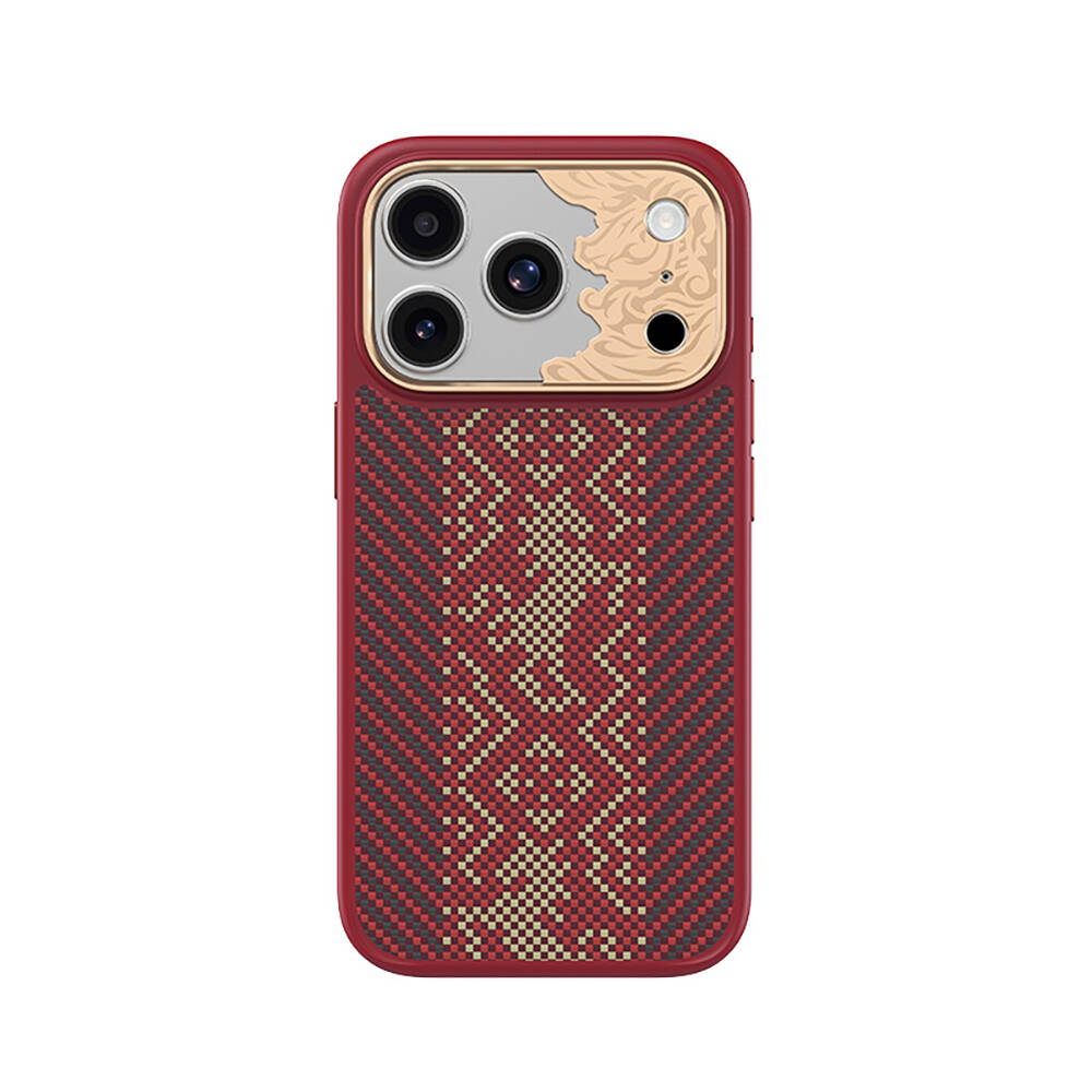Apple iPhone 17 Pro Max Kılıf M-safe Şarj Özellikli Karbon Fiber Tasarımlı Benks Knight ArmorPro Kevlar Kapak - 14