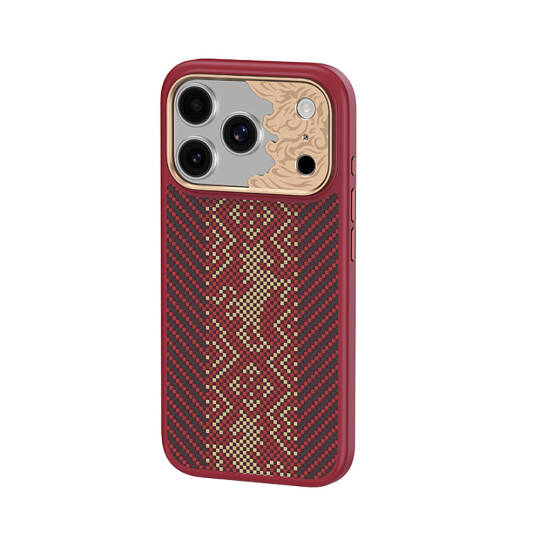 Apple iPhone 17 Pro Max Kılıf M-safe Şarj Özellikli Karbon Fiber Tasarımlı Benks Knight ArmorPro Kevlar Kapak - 16