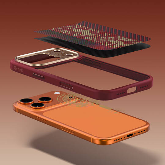 Apple iPhone 17 Pro Max Kılıf M-safe Şarj Özellikli Karbon Fiber Tasarımlı Benks Knight ArmorPro Kevlar Kapak - 24