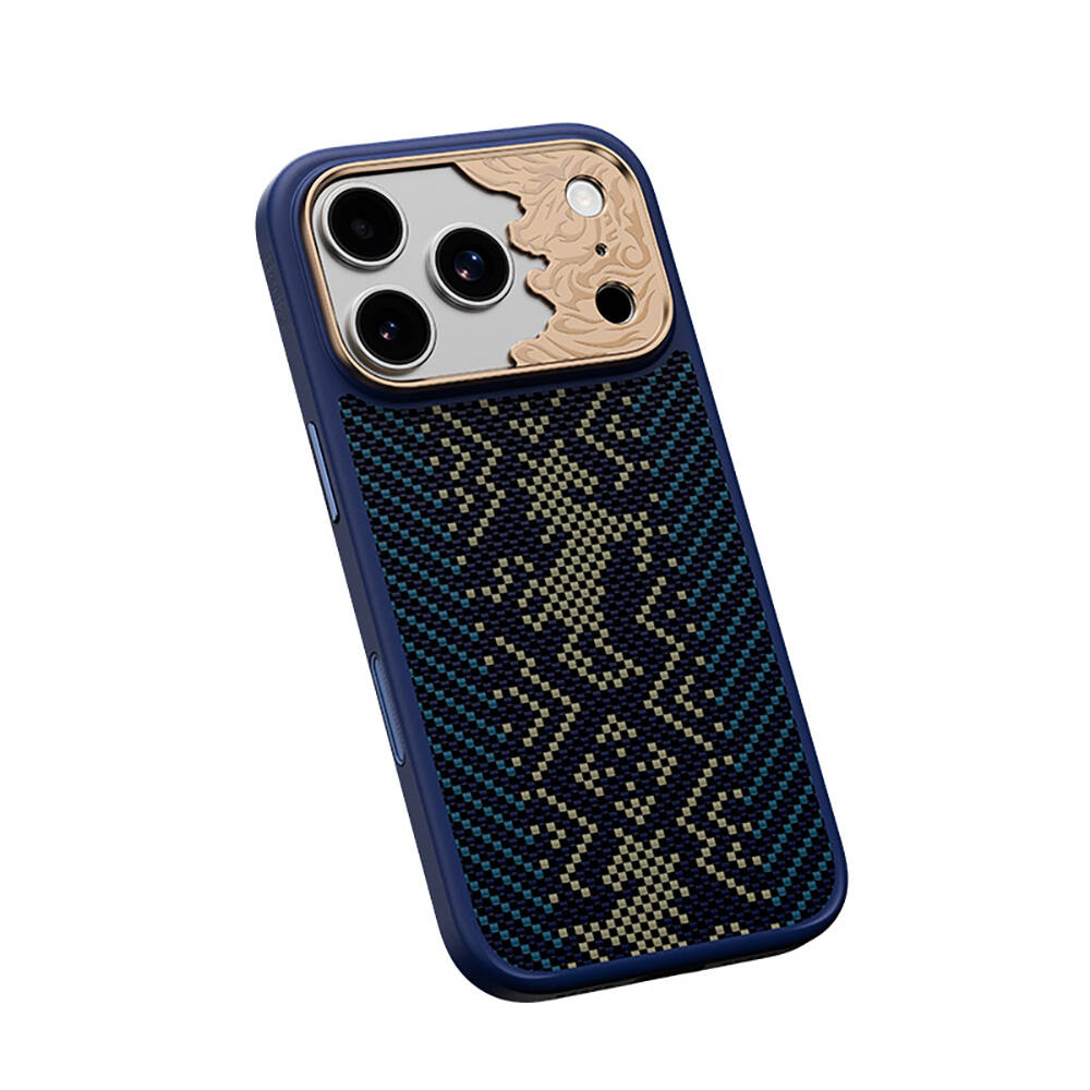 Apple iPhone 17 Pro Max Kılıf M-safe Şarj Özellikli Karbon Fiber Tasarımlı Benks Knight ArmorPro Kevlar Kapak - 12
