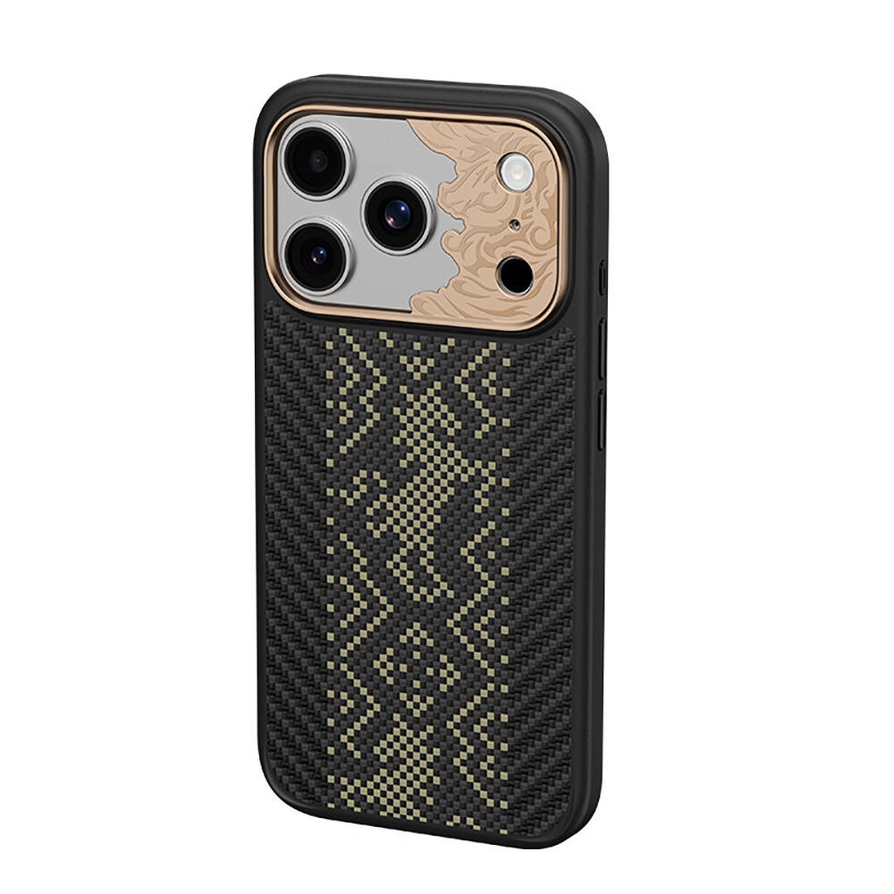 Apple iPhone 17 Pro Max Kılıf M-safe Şarj Özellikli Karbon Fiber Tasarımlı Benks Knight ArmorPro Kevlar Kapak - 3