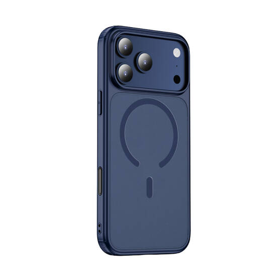 Apple iPhone 17 Pro Max Kılıf M-safe Şarj Özellikli Mat Arka Yüzey Wlons Lola Kapak Mavi