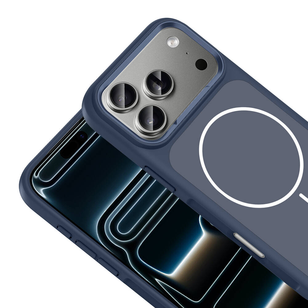 Apple iPhone 17 Pro Max Kılıf M-Safe Şarj Özellikli Metal Kamera Çerçeveli Zore Sanremo Silikon Kapak - 13