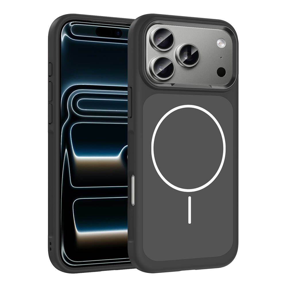 Apple iPhone 17 Pro Max Kılıf M-Safe Şarj Özellikli Metal Kamera Çerçeveli Zore Sanremo Silikon Kapak - 2