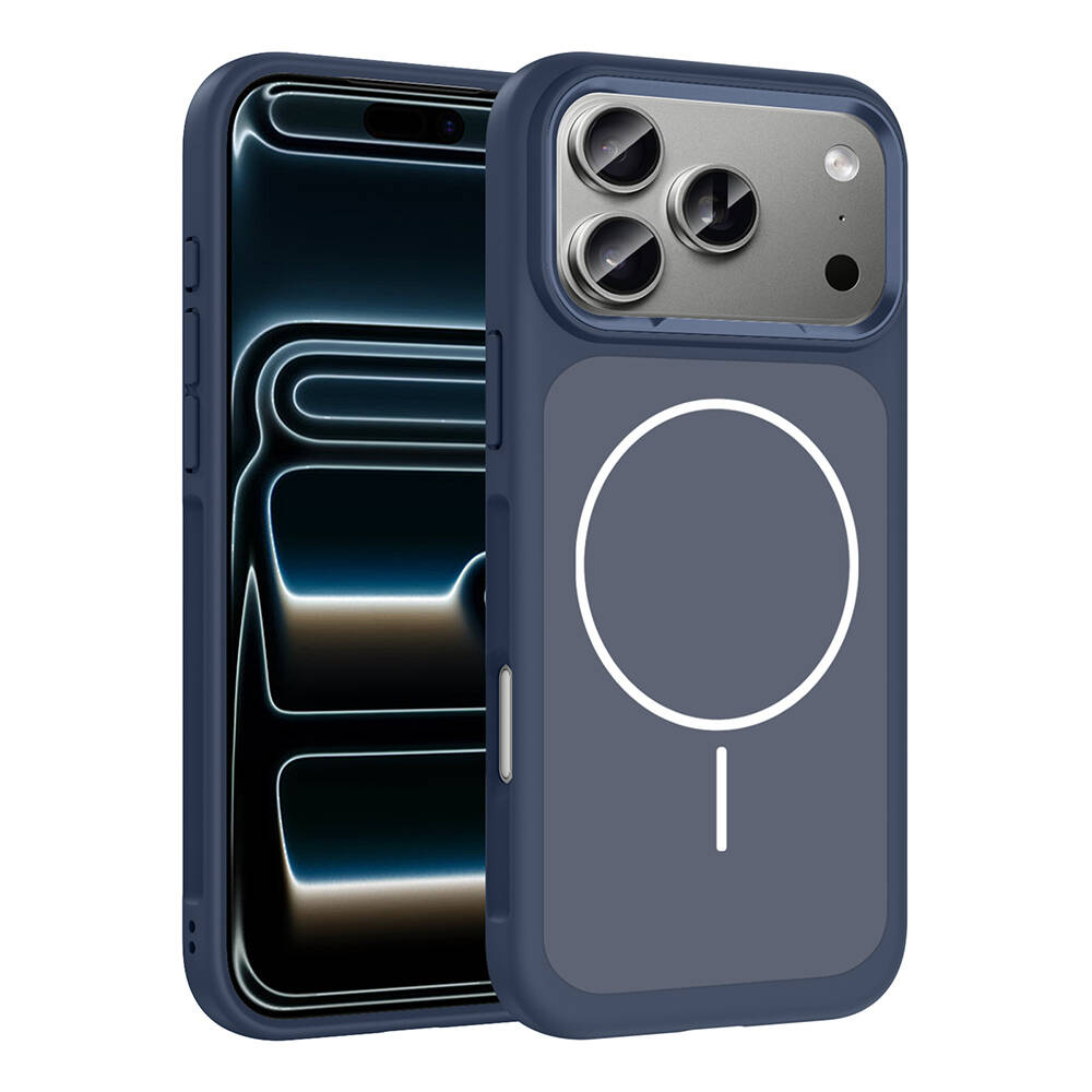 Apple iPhone 17 Pro Max Kılıf M-Safe Şarj Özellikli Metal Kamera Çerçeveli Zore Sanremo Silikon Kapak - 1