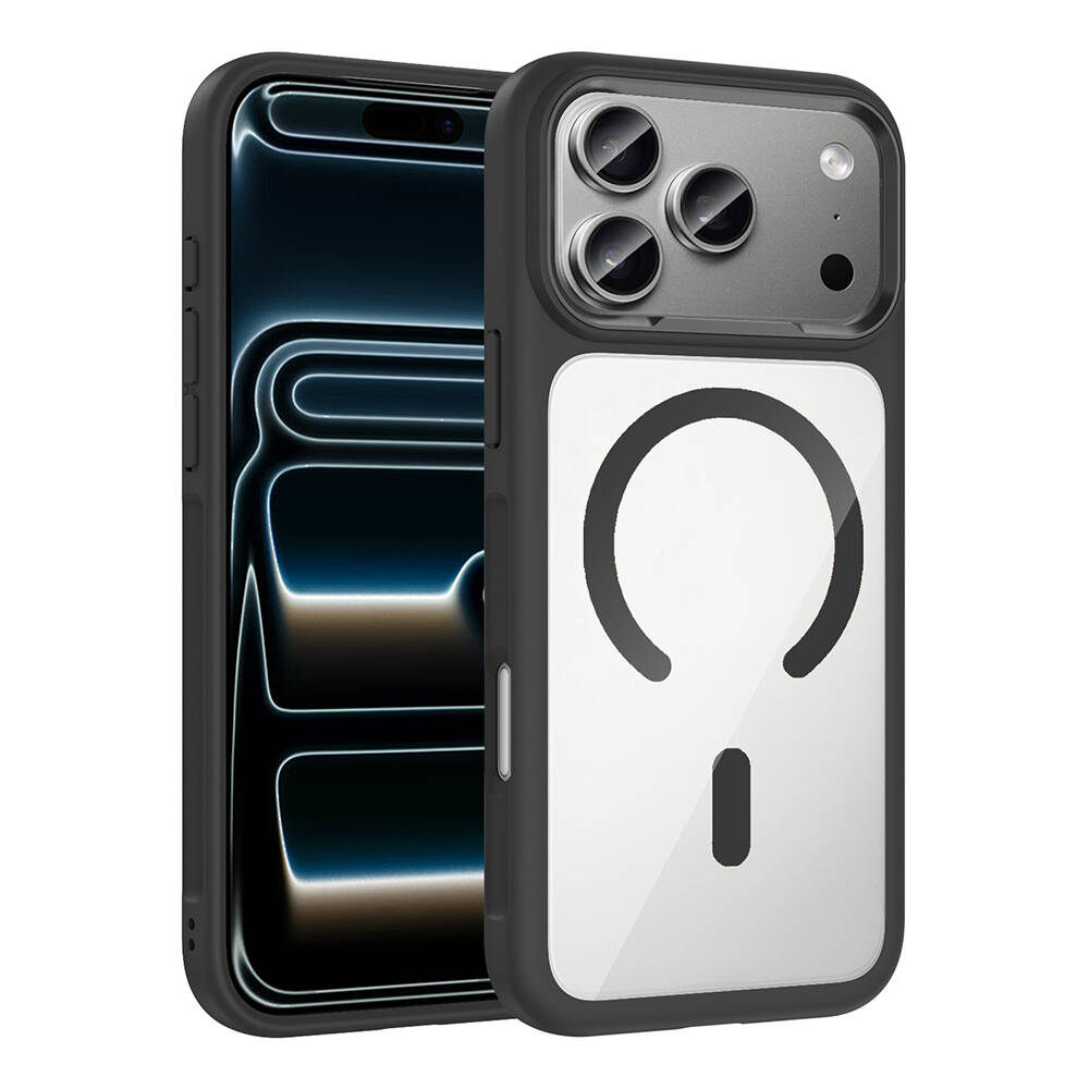 Apple iPhone 17 Pro Max Kılıf M-Safe Şarj Özellikli Metal Kamera Çerçeveli Zore Tiko Kapak - 4