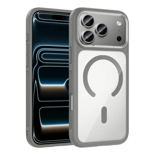 Apple iPhone 17 Pro Max Kılıf M-Safe Şarj Özellikli Metal Kamera Çerçeveli Zore Tiko Kapak - 2
