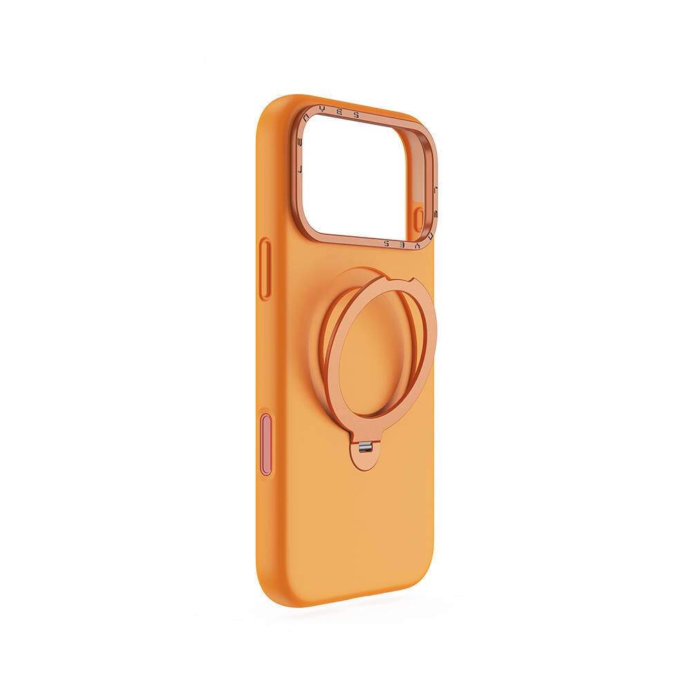 Apple iPhone 17 Pro Max Kılıf M-safe Şarj Özellikli Metal Standlı Sıvı Silikon Lenyes CK223 Kapak - 5