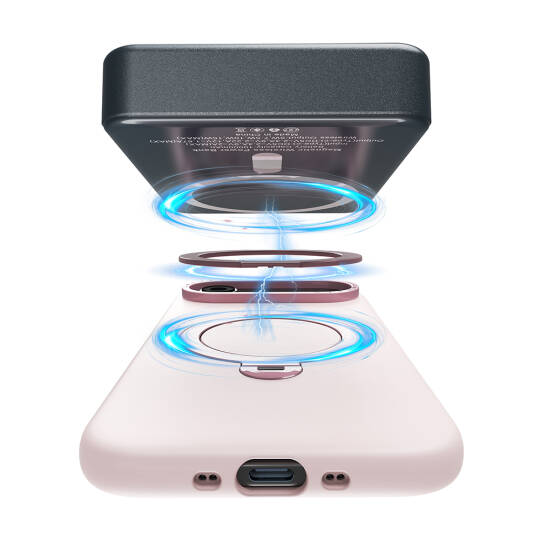 Apple iPhone 17 Pro Max Kılıf M-safe Şarj Özellikli Metal Standlı Sıvı Silikon Lenyes CK223 Kapak - 8