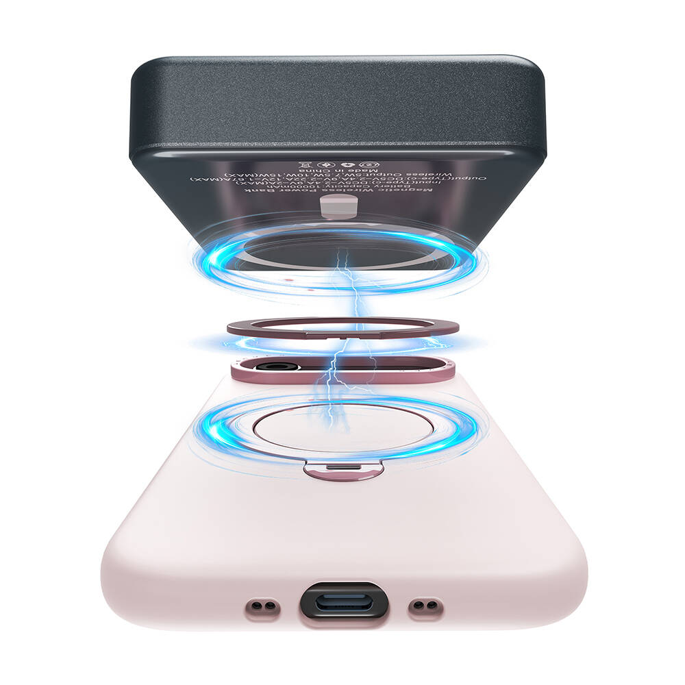 Apple iPhone 17 Pro Max Kılıf M-safe Şarj Özellikli Metal Standlı Sıvı Silikon Lenyes CK223 Kapak - 8
