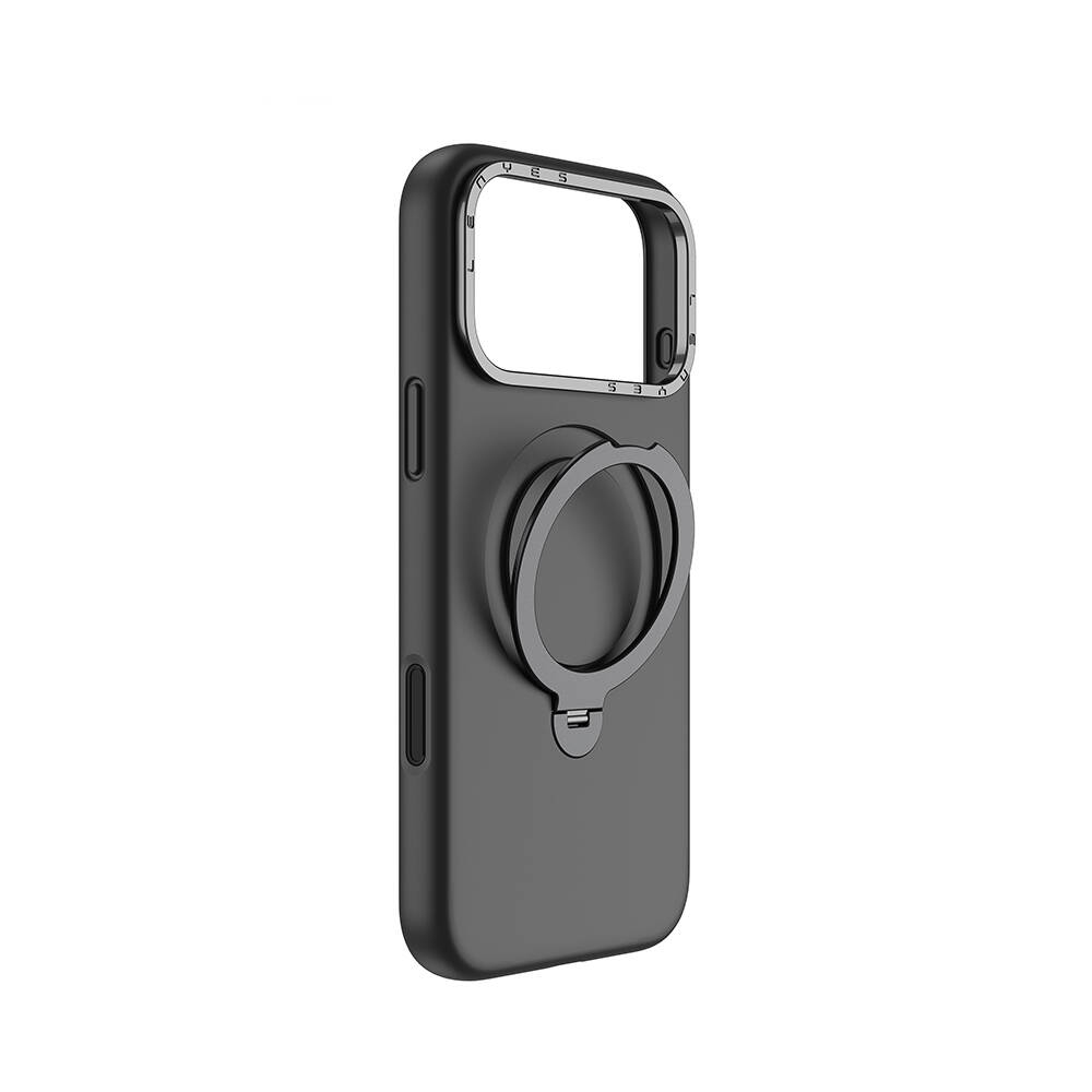 Apple iPhone 17 Pro Max Kılıf M-safe Şarj Özellikli Metal Standlı Sıvı Silikon Lenyes CK223 Kapak - 4