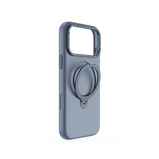 Apple iPhone 17 Pro Max Kılıf M-safe Şarj Özellikli Metal Standlı Sıvı Silikon Lenyes CK223 Kapak - 3