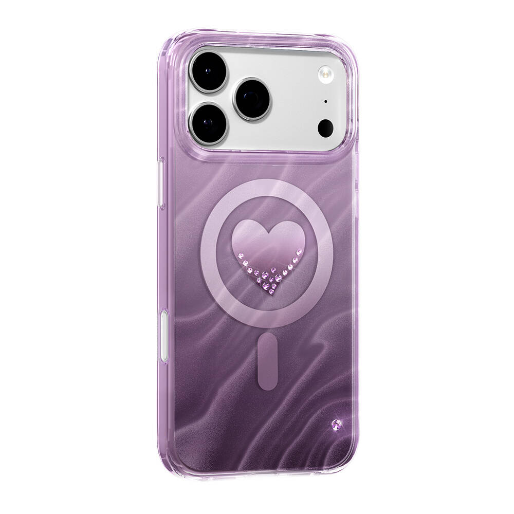 Apple iPhone 17 Pro Max Kılıf M-Safe Şarj Özellikli Orjinal Swarovski Taşlı Zore Paris Rovix Sert PC Kapak - 22