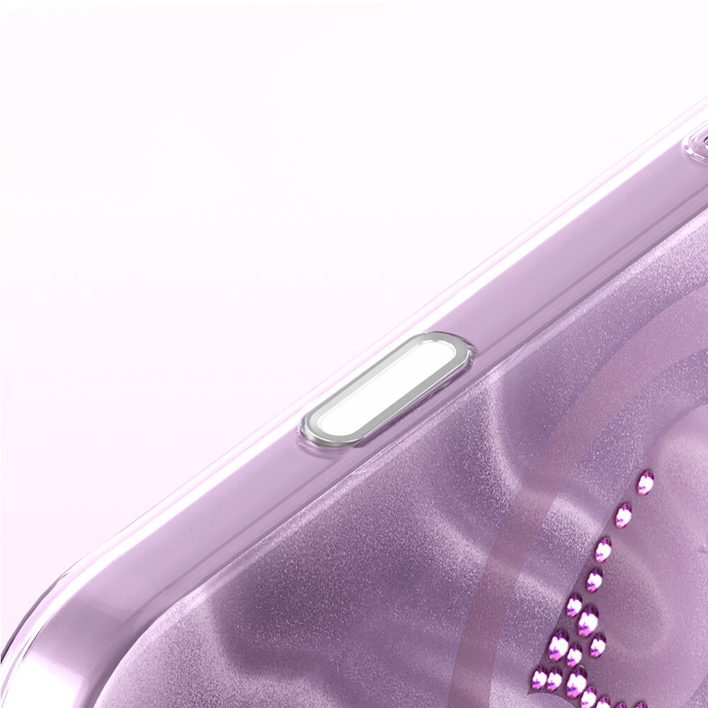 Apple iPhone 17 Pro Max Kılıf M-Safe Şarj Özellikli Orjinal Swarovski Taşlı Zore Paris Rovix Sert PC Kapak - 30