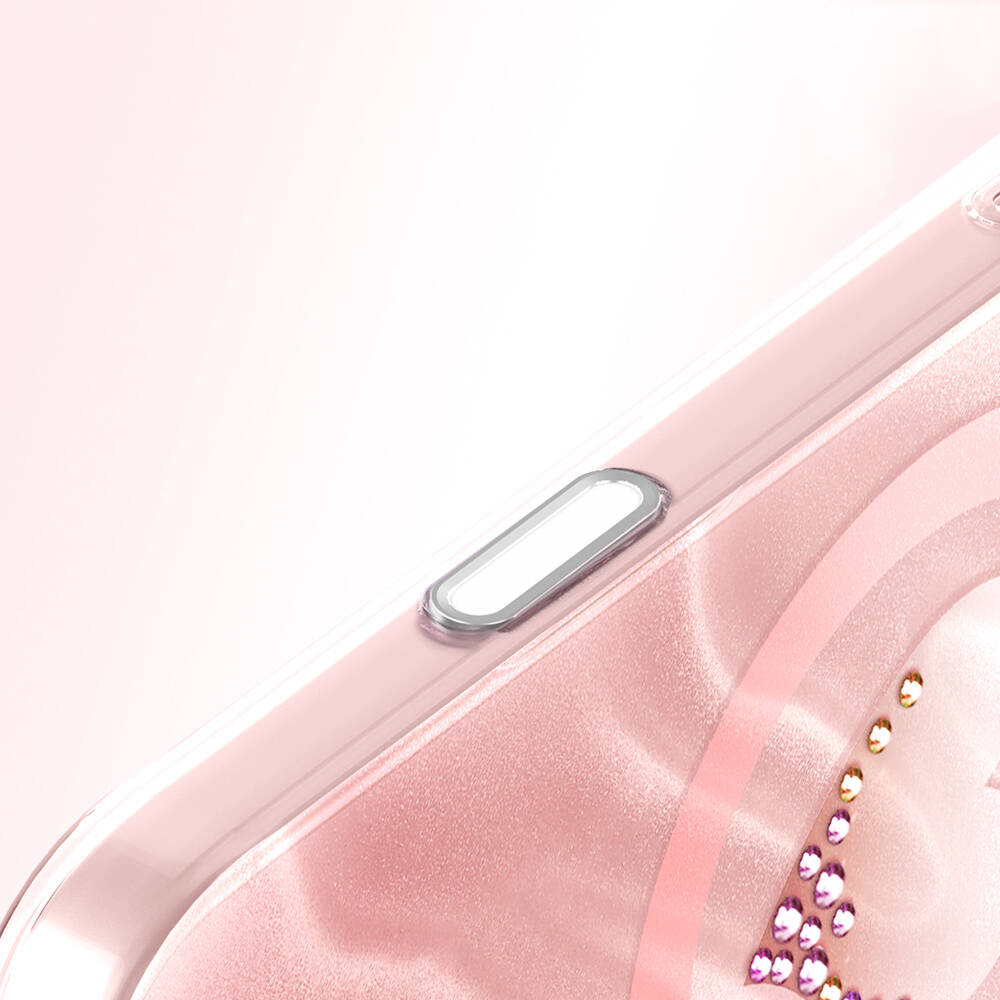 Apple iPhone 17 Pro Max Kılıf M-Safe Şarj Özellikli Orjinal Swarovski Taşlı Zore Paris Rovix Sert PC Kapak - 19