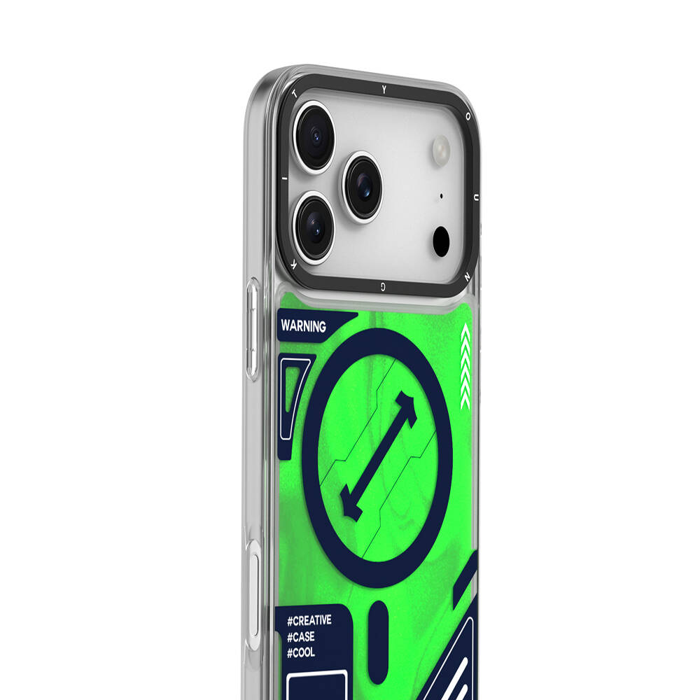 Apple iPhone 17 Pro Max Kılıf M-safe Şarj Özellikli Parlak Kumlu Sıvılı Tasarımlı Galaxy Fantasy Serisi Kapak - 11