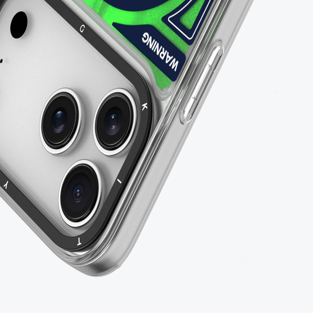 Apple iPhone 17 Pro Max Kılıf M-safe Şarj Özellikli Parlak Kumlu Sıvılı Tasarımlı Galaxy Fantasy Serisi Kapak - 12