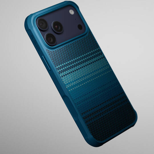 Apple iPhone 17 Pro Max Kılıf M-safe Şarj Özellikli Pitaka Tactile Woven Sunset-Moonrise Aramid Pro Guard Serisi Karbon Kapak - 16