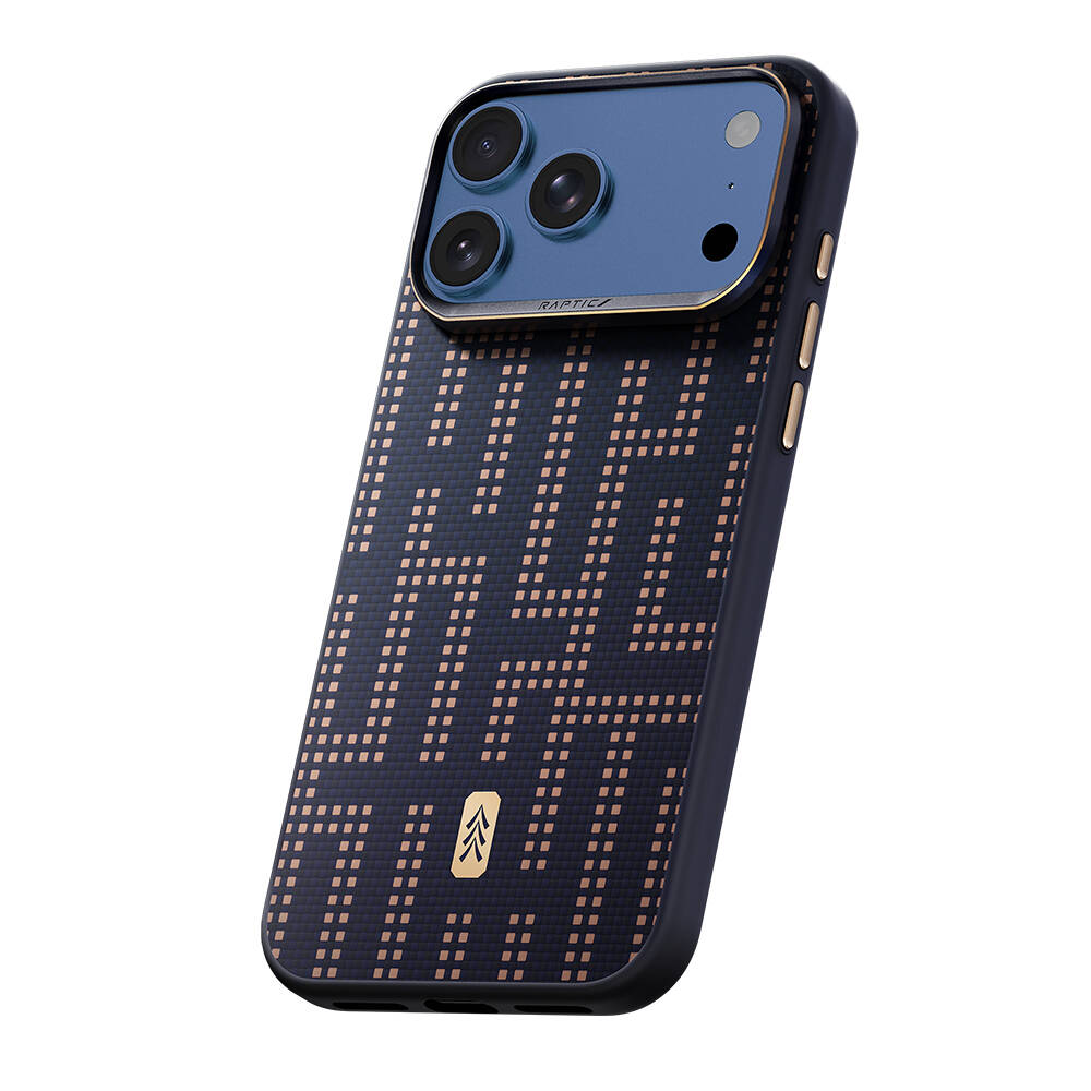 Apple iPhone 17 Pro Max Kılıf M-safe Şarj Özellikli Raptic Aramid Dual Grid Serisi Karbon Kapak - 10